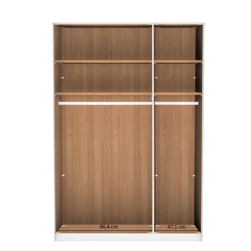 Erlefarbener Schlafzimmer-Kleiderschrank 3-türig - Murray