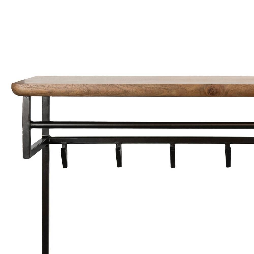 Industrial Wandgarderobe aus Akazie Massivholz - Lagonn