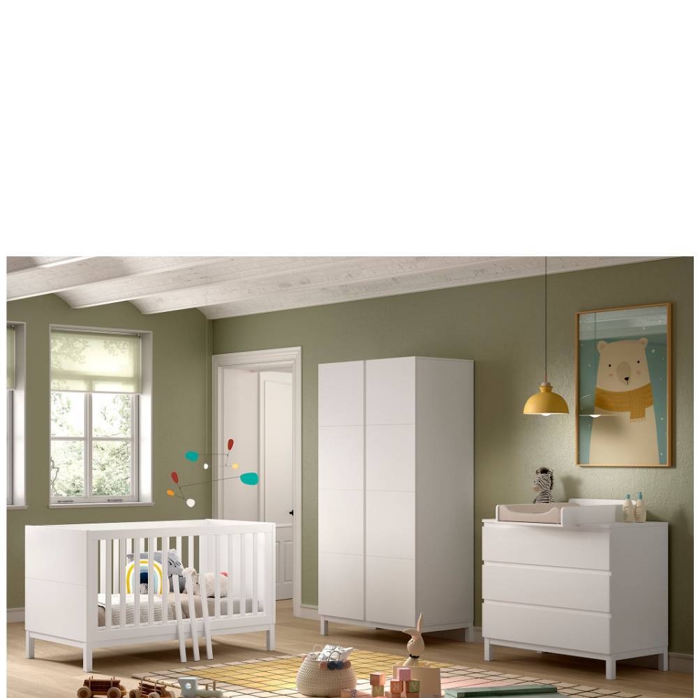 Komplett-Babyzimmer in Weiß - Crocinol (dreiteilig)