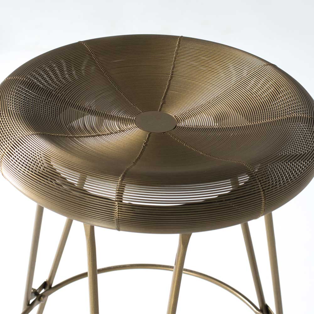 Runder Metall Barhocker in Goldfarben - Price