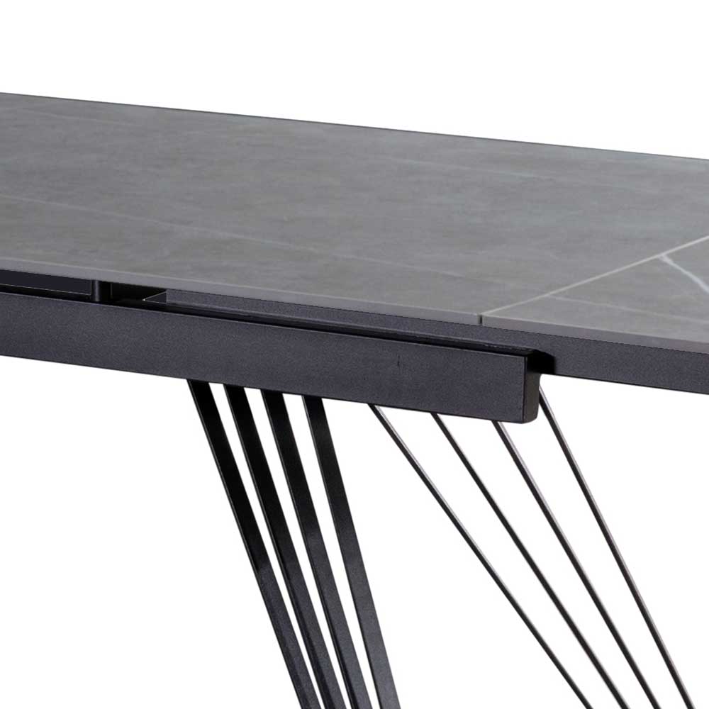 Tisch mit Keramik in Grau Marmor Optik - Icantado