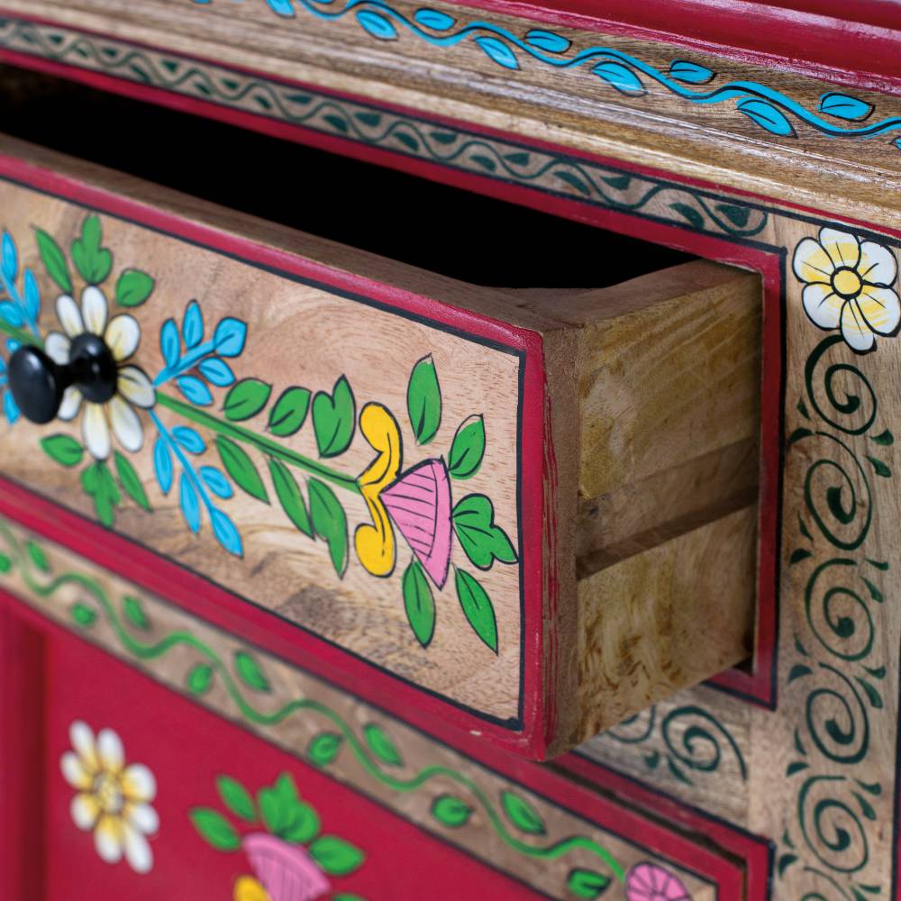 Kommode mit folkloristischen Blumen Motiven - Gionala