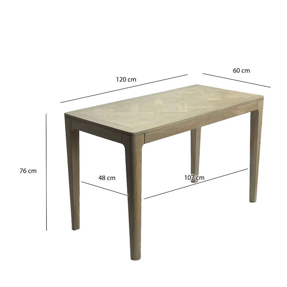 Esszimmertisch Maße und Abmessungen des Holztisches in White Wash Optik – Enias