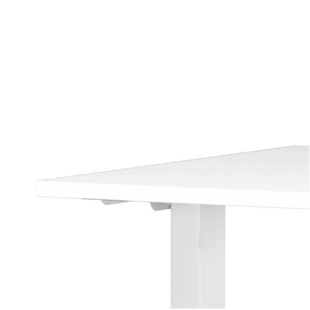 Weißer Schreibtischplatte mit elektrisch höhenverstellbarem Gestell – Puvina