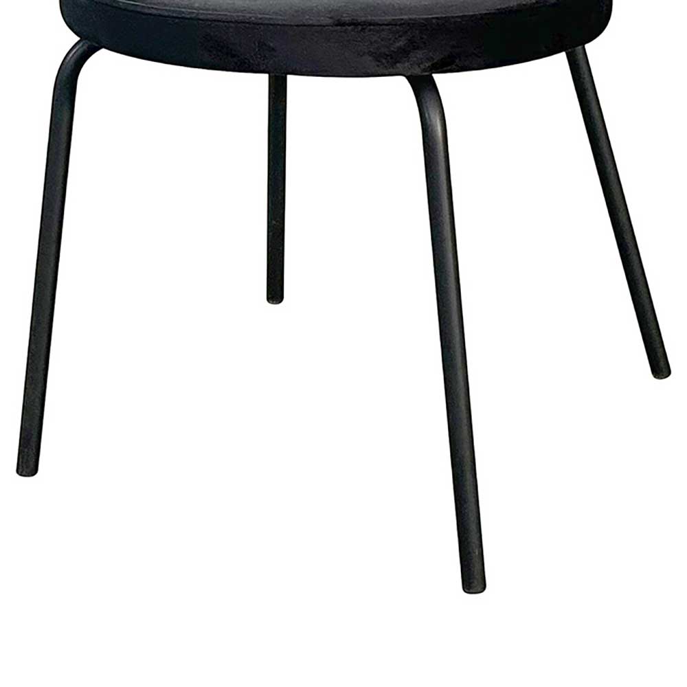 Samt Polsterstühle in Schwarz - Siao (2er Set)
