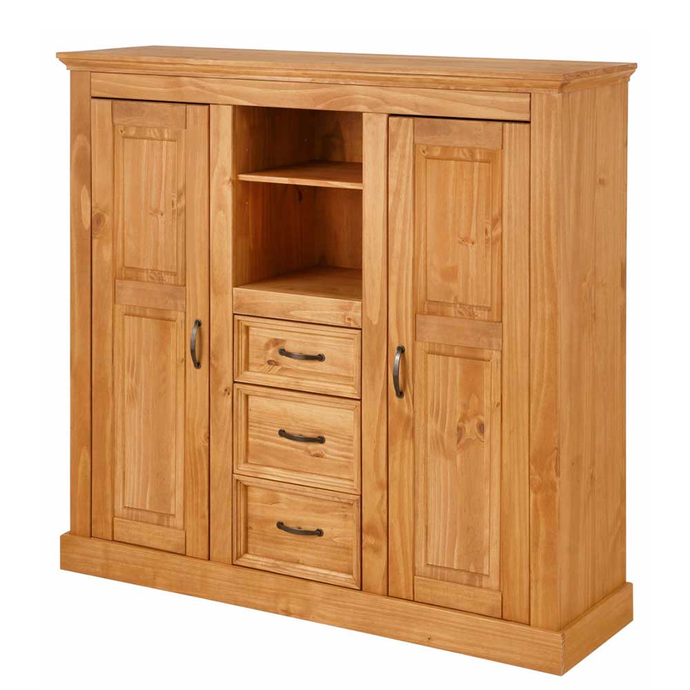 Landhaus Highboard aus Kiefer Massivholz - Major