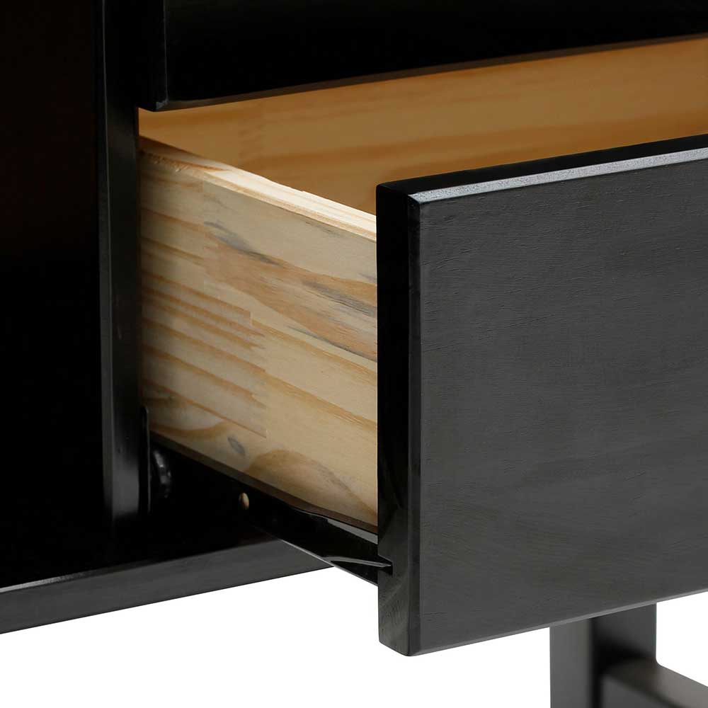 Dunkelbraunes Highboard mit Wiener Geflecht - Santiana