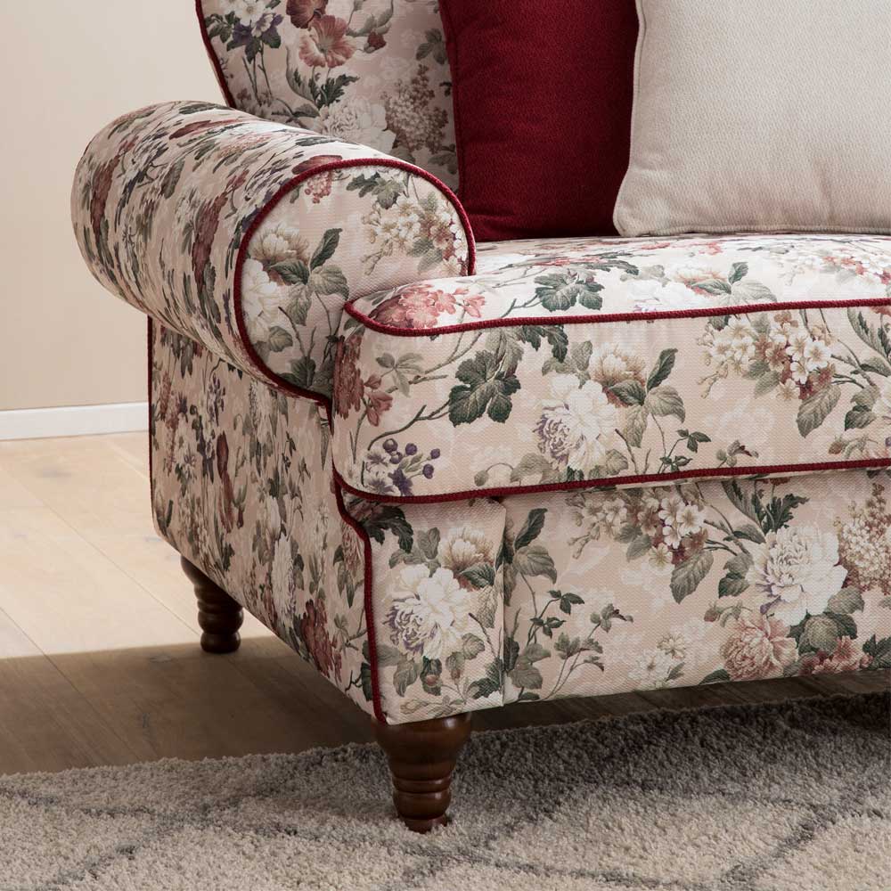 Landhaus Zweisitzer Couch mit Blumen - Baonga