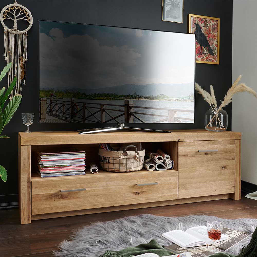 170cm breites TV Board aus geölter Wildeiche - Loitons