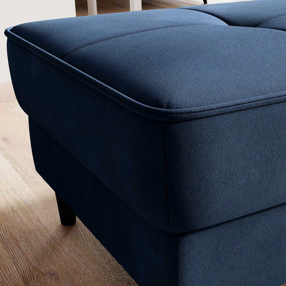 Truhenhocker in Blau Samtbezug - Mikene