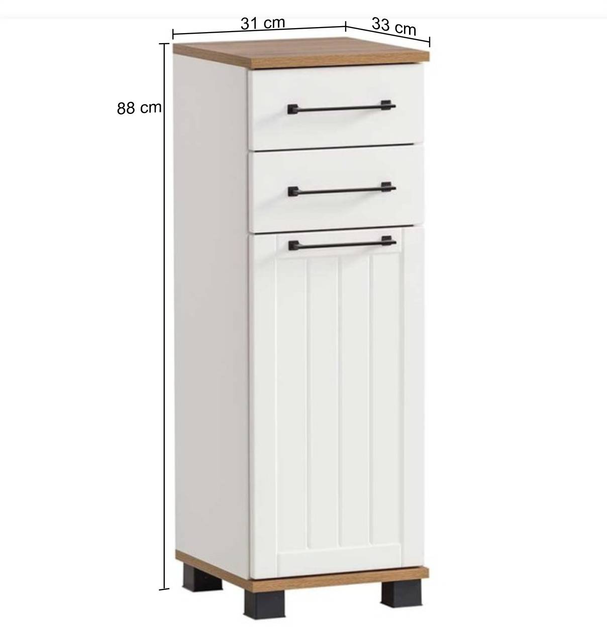 Badezimmer Unterschrank in Weiß & Eiche - Goliat