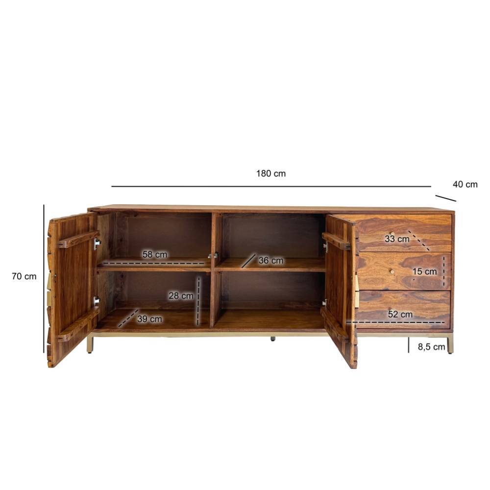 Design-Sideboard mit drei Schubladen - Runicava