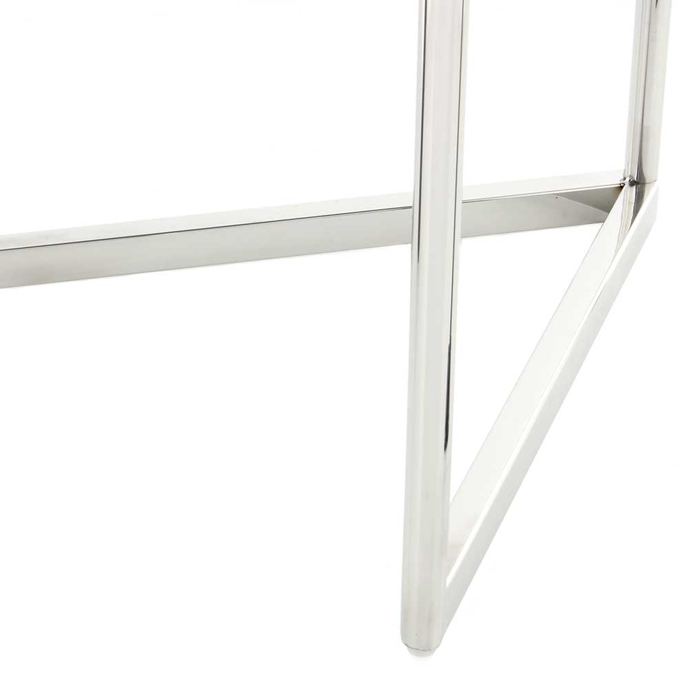 Runder Design Beistelltisch mit Glasplatte Schwarz - Steven