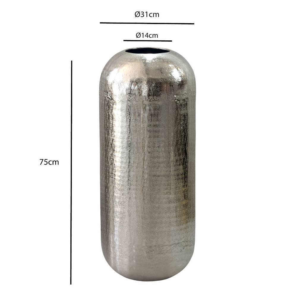 Bodenvase aus Aluminium in Silber - Gizmeal