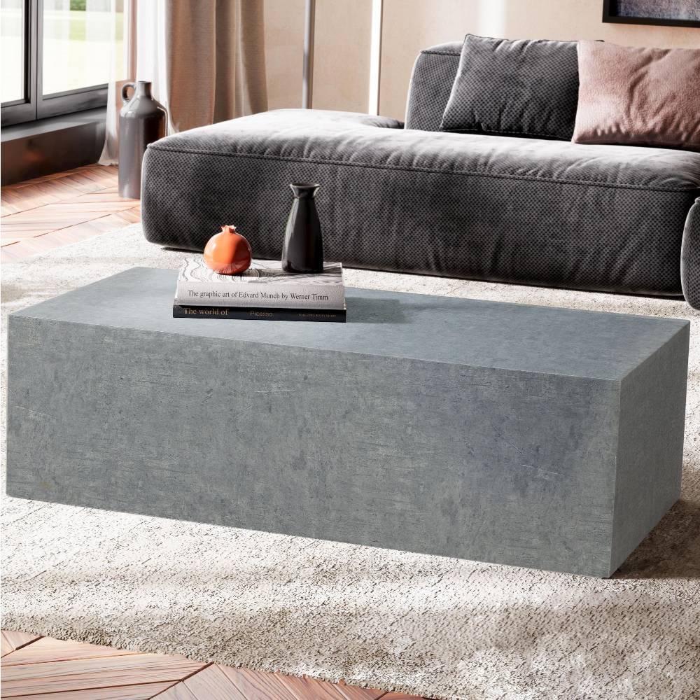 Betonoptik Couchtisch im Block-Design - Aiola