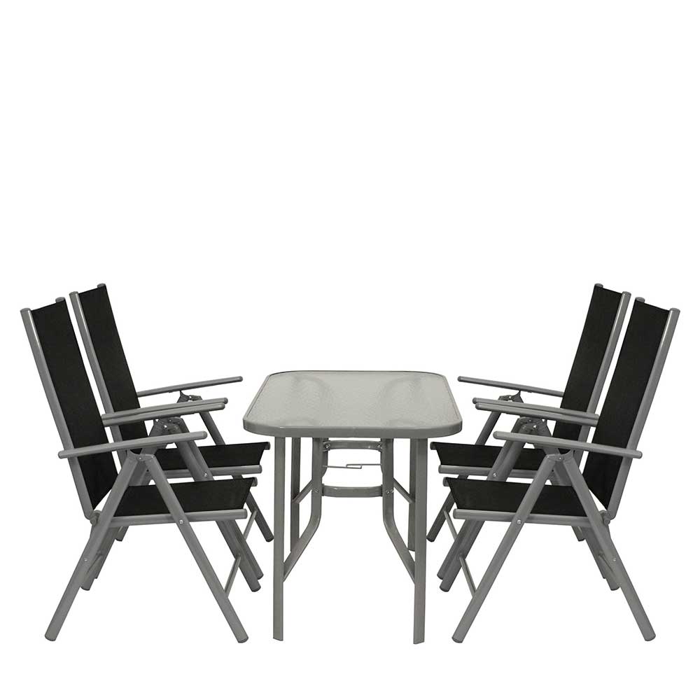 Garten Tischgruppe aus Aluminium - Abella (fünfteilig)