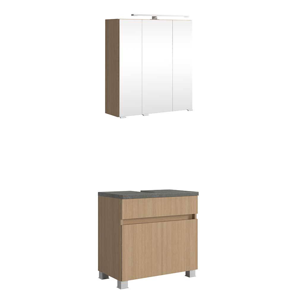 Beckenschrank und Spiegelschrank fürs Bad - Leitha (zweiteilig)