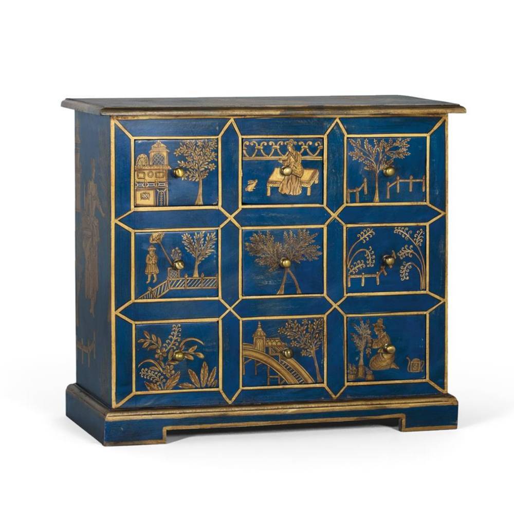 Kommode in Blau und Gold - Peace