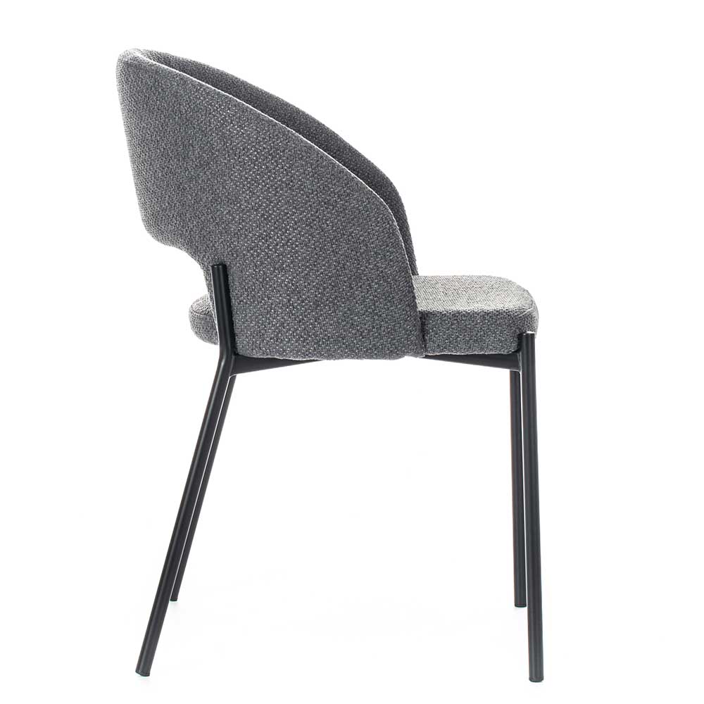 Stühle aus Strukturstoff Grau - Makimona (2er Set)