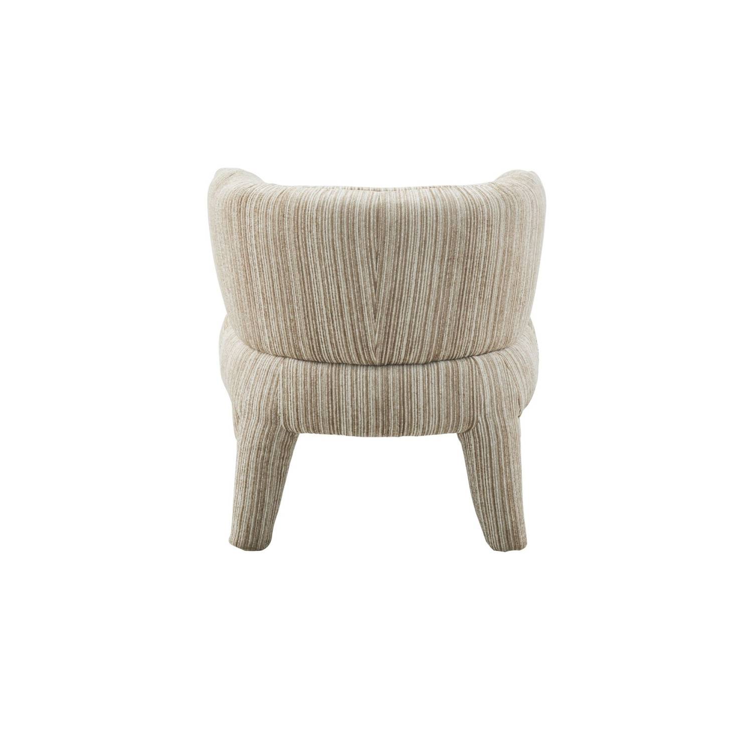 Bequemer Designersessel in Beige mit gerundeter Rückenlehne von hinten – Garanca