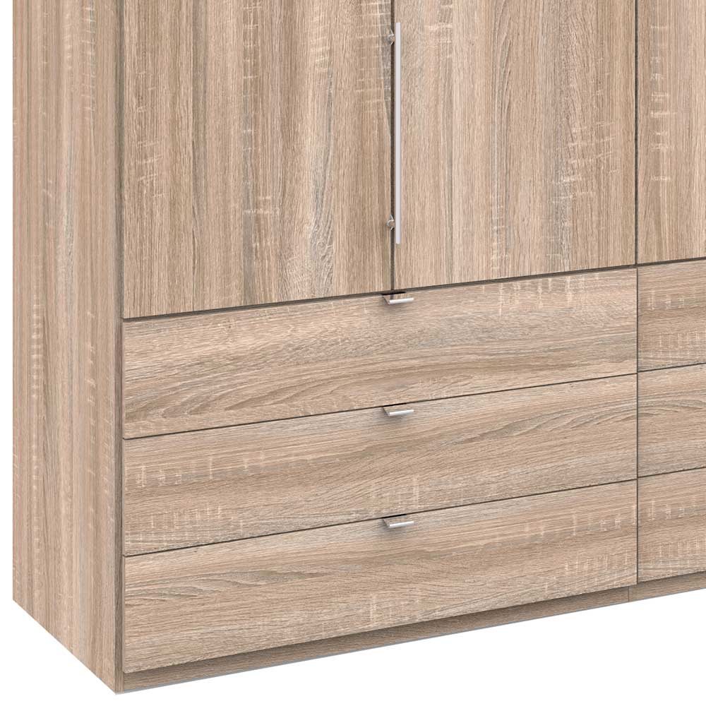 Holzoptik Kombi-Kleiderschrank in Eiche Sägerau - Zayun