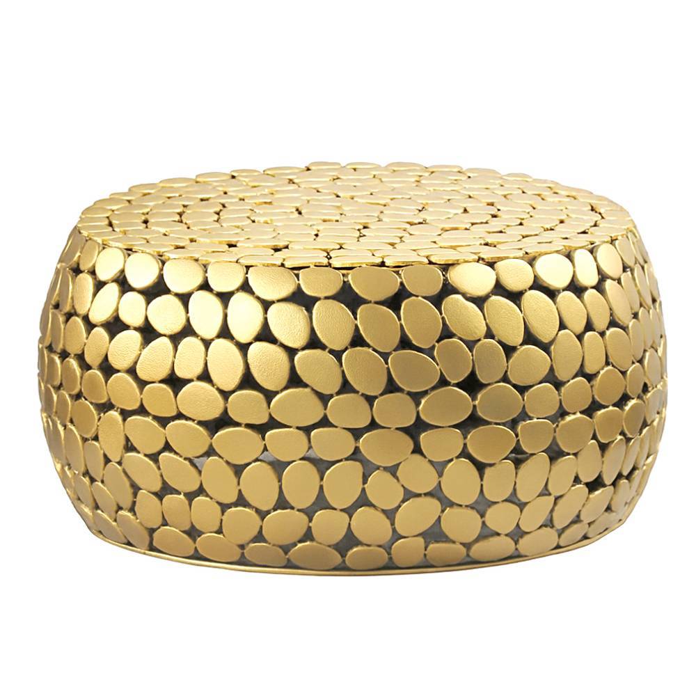 Goldfarbener Couchtisch aus Aluminium-Elementen - Sabine