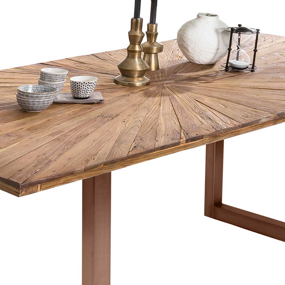 Esszimmer Esstisch mit Altholz-Platte aus Teak - Coras