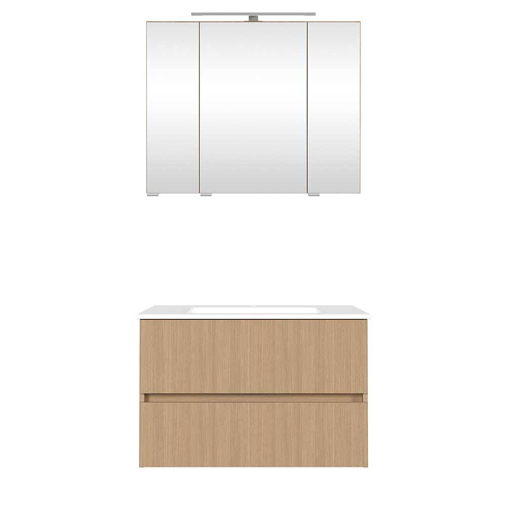 Waschkommode und Spiegelschrank Set - Vibulam (zweiteilig)