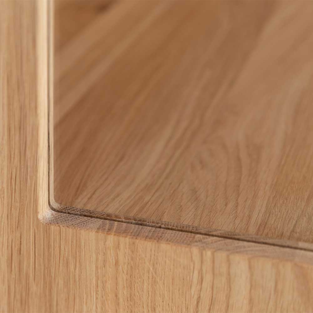 Highboard Vitrine aus Eiche und Glas - Masicuri