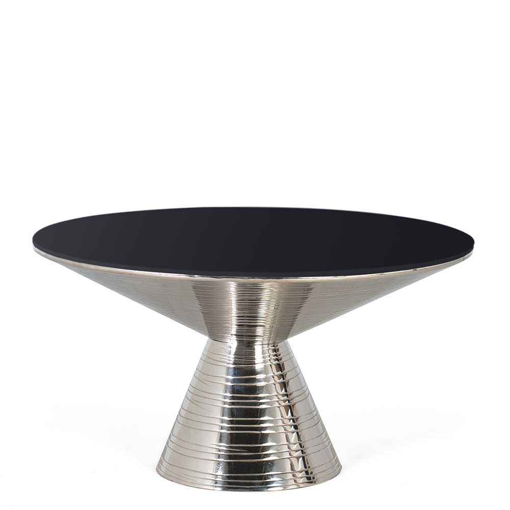 Design Couchtisch mit schwarzer Glasplatte - Coralla