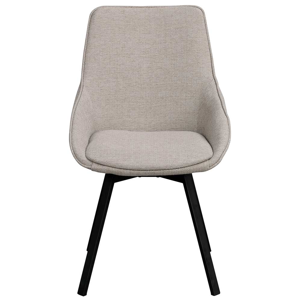 Moderner Stuhl in Beige & Schwarz - Biniamo (2er Set)