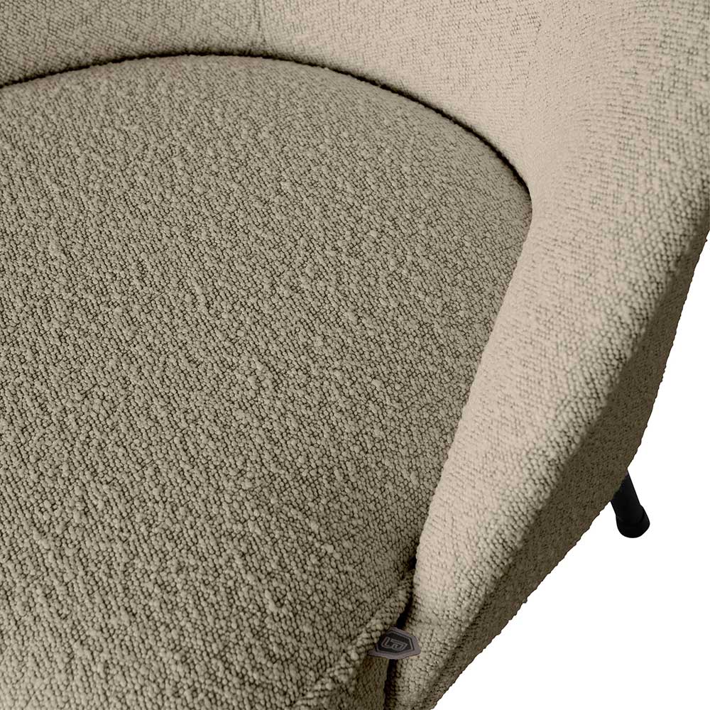 Boucle Loungesessel in Beige - Laderla
