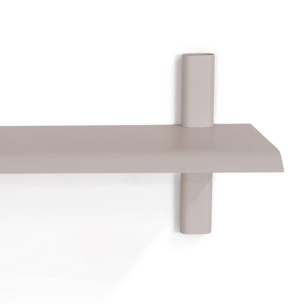 Seitenansicht des modernen Wandboards in Taupe mit stabiler Wandbefestigung – Contencia