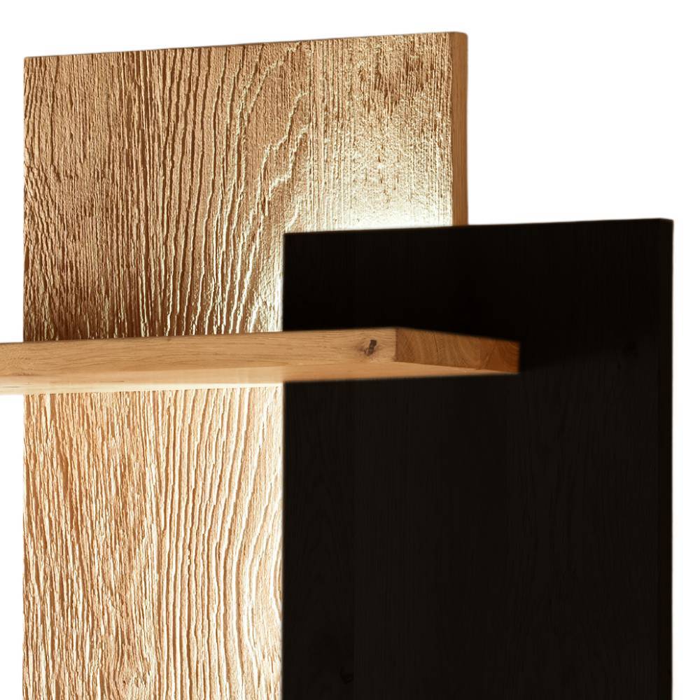 Design-Wandregal aus Wildeiche Massivholz - Ribadon