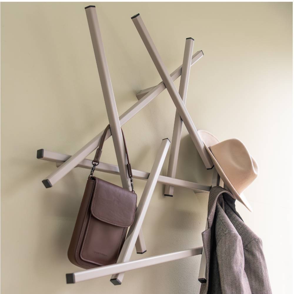 Design-Hängegarderobe in Taupe - Landira