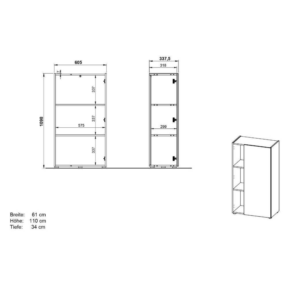Büro Schreibtisch und Schrank Set - Chiron (dreiteilig)