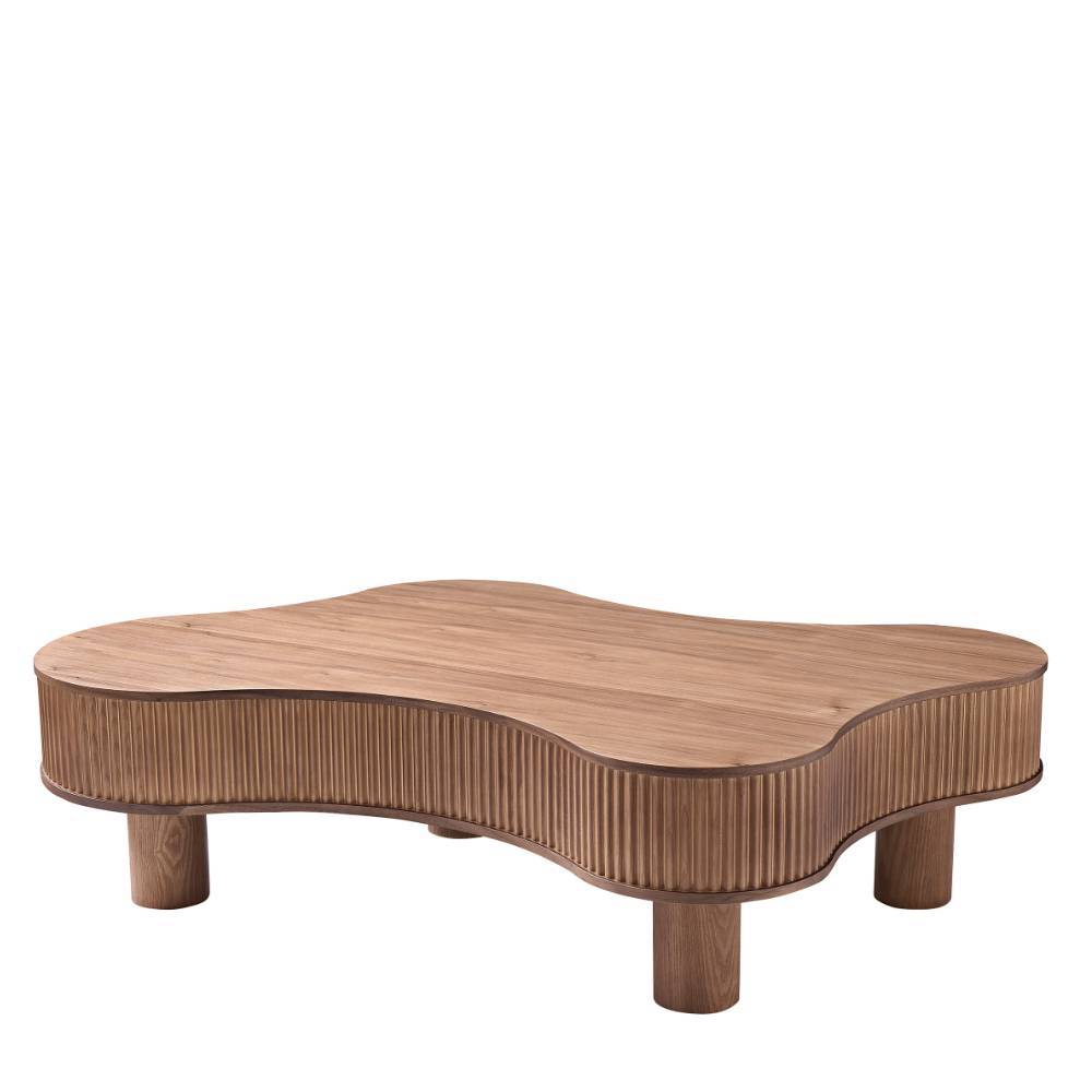 Design-Wohnzimmertisch in Walnuss Furnier - Foliage