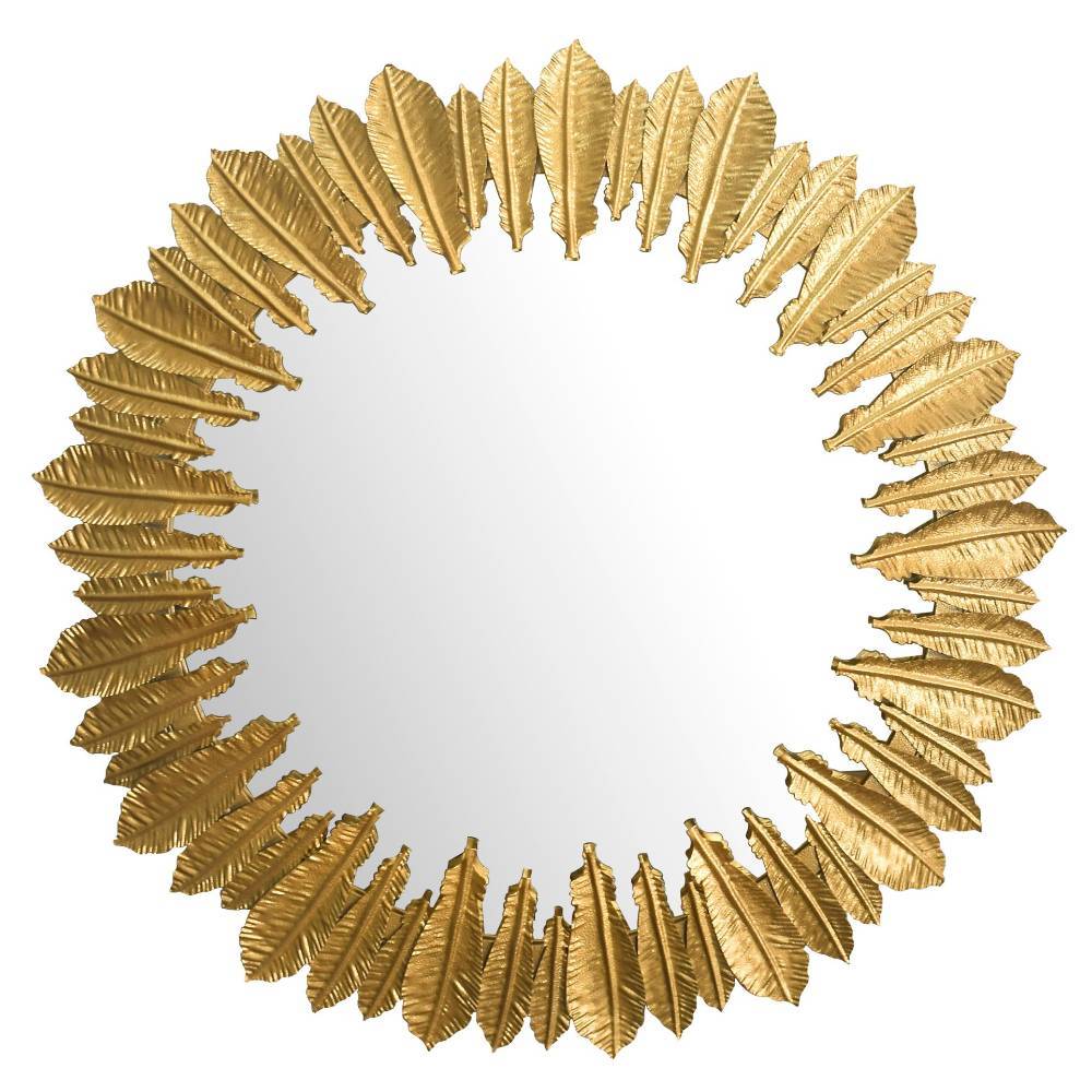 Boho Spiegel mit Metallrahmen im Feder Design - Reymon