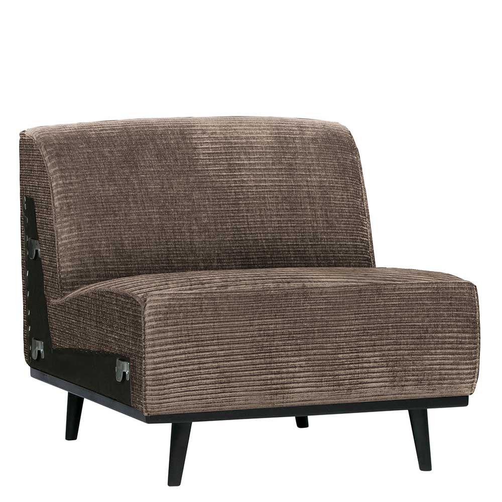 Federkern Sofa-Element aus Breitcord in Taupe - Rusaly