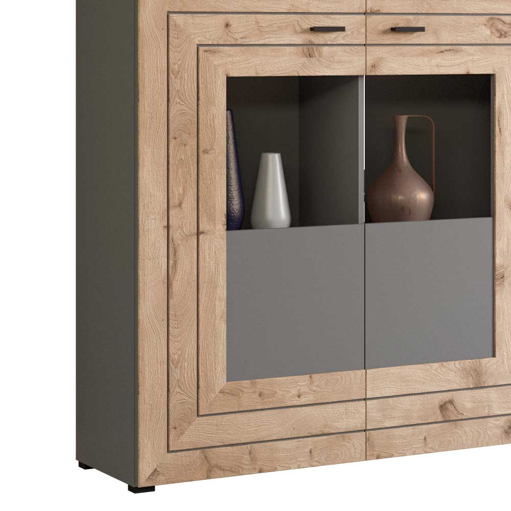 Design Wohnzimmerschrank mit Glaseinsätzen - Scarlett