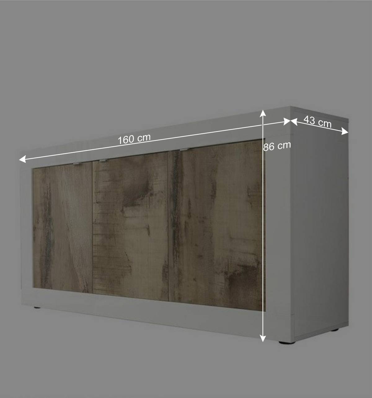 Türen-Sideboard mit 160 cm Breite - Olvenion