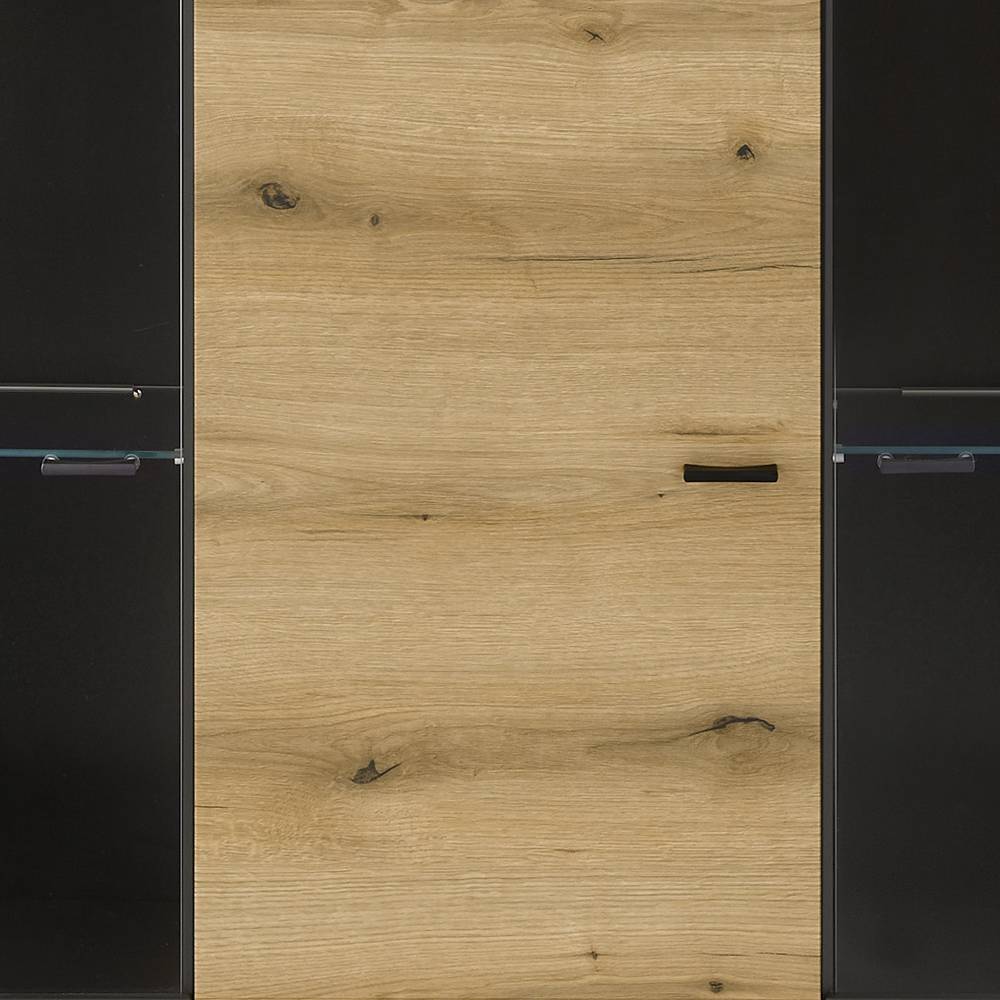 Highboard Vitrine in Eiche Optik - Addara