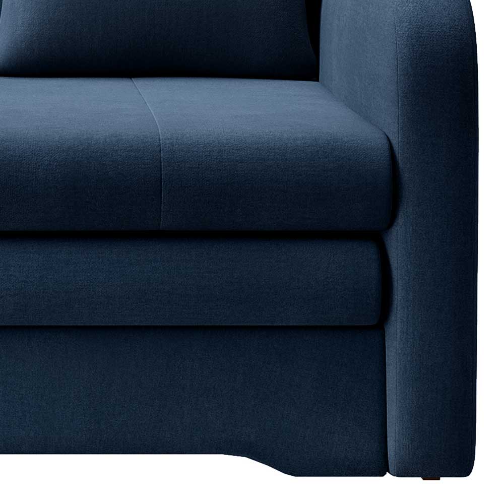 Klappcouch in Dunkelblau Velours - Zessma