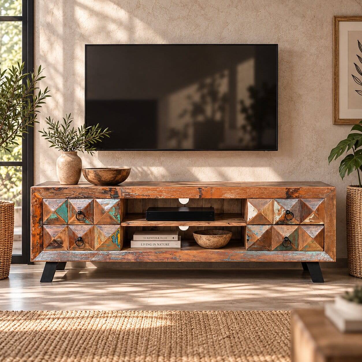 Shabby Design TV Board aus Recyclingholz - Zeremonia