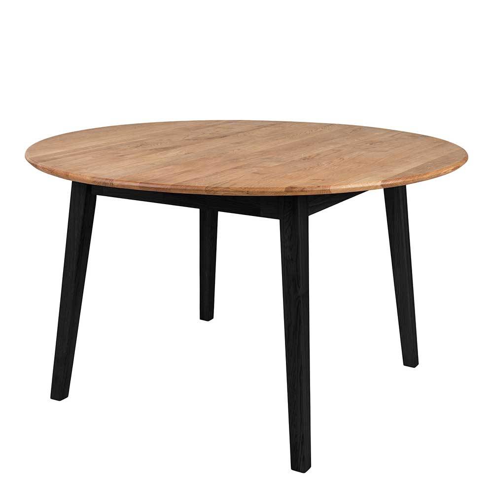 Runder Tisch mit Eichenholzplatte - Cinandra