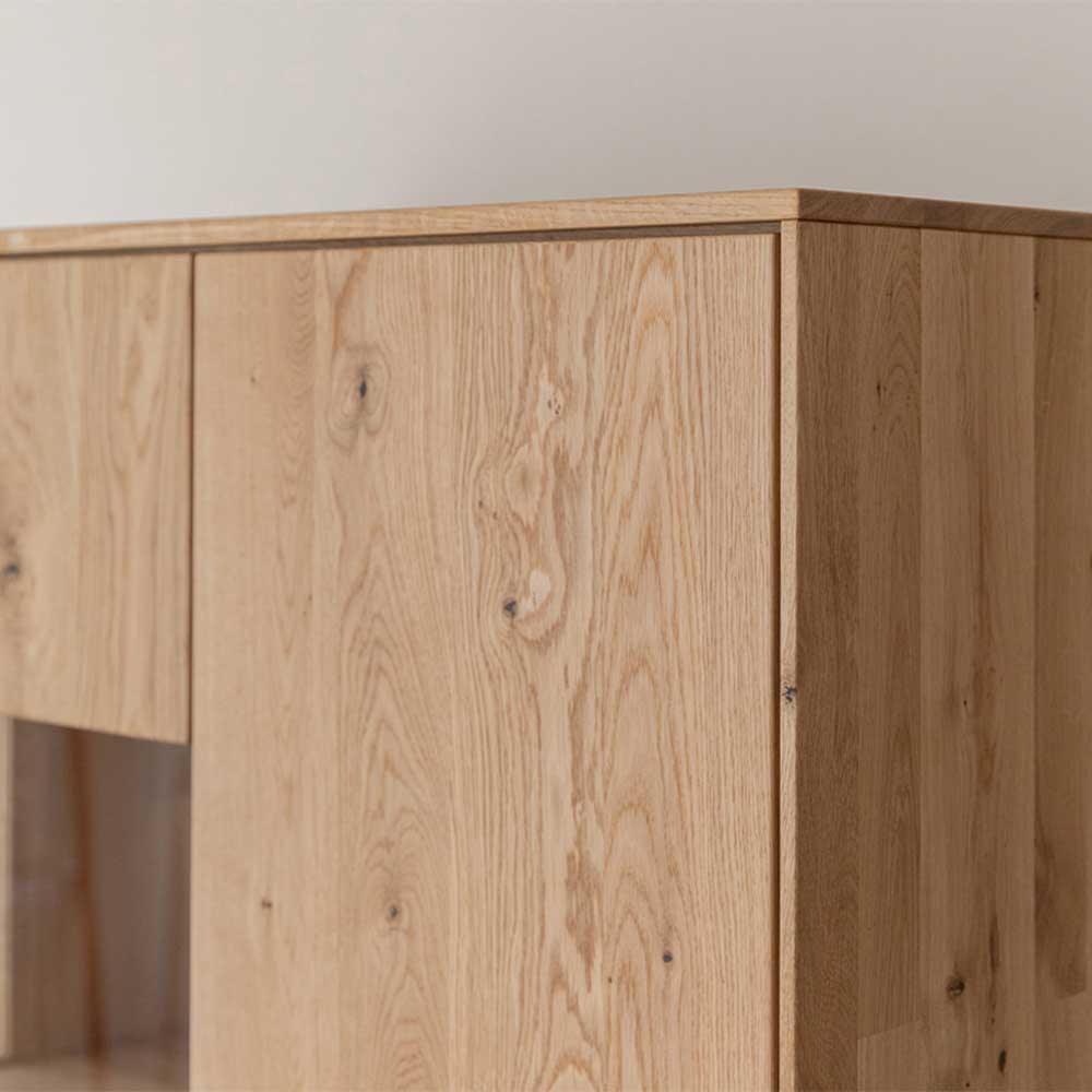 Eichenholz Highboard mit Hirnholz Applikation - Deruta
