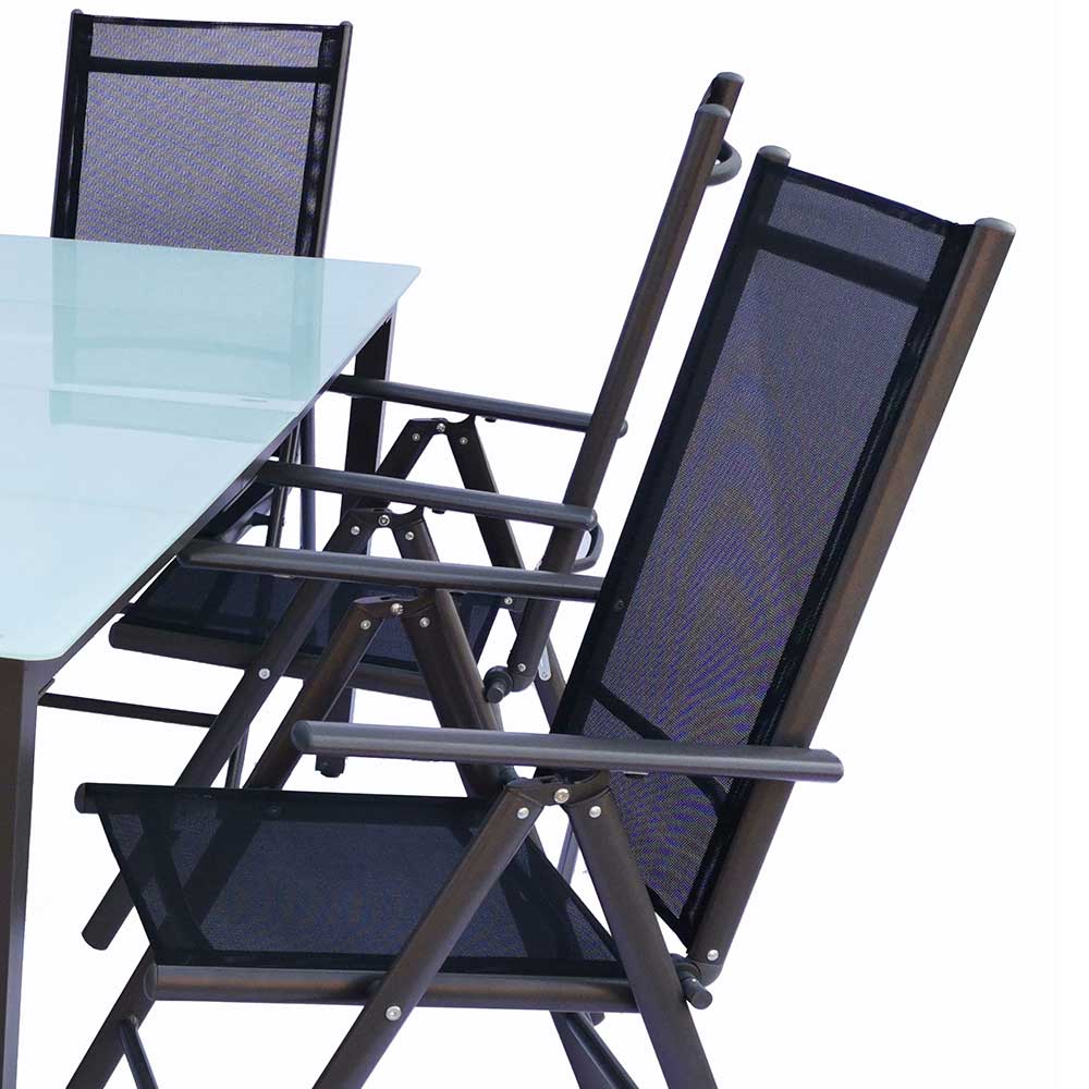 Tisch mit Klappstühlen für den Garten - Anlina (siebenteilig)
