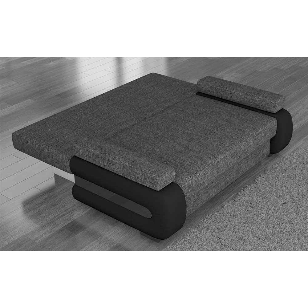 Federkern-Bettsofa in Graubeige und Schwarz - Pression