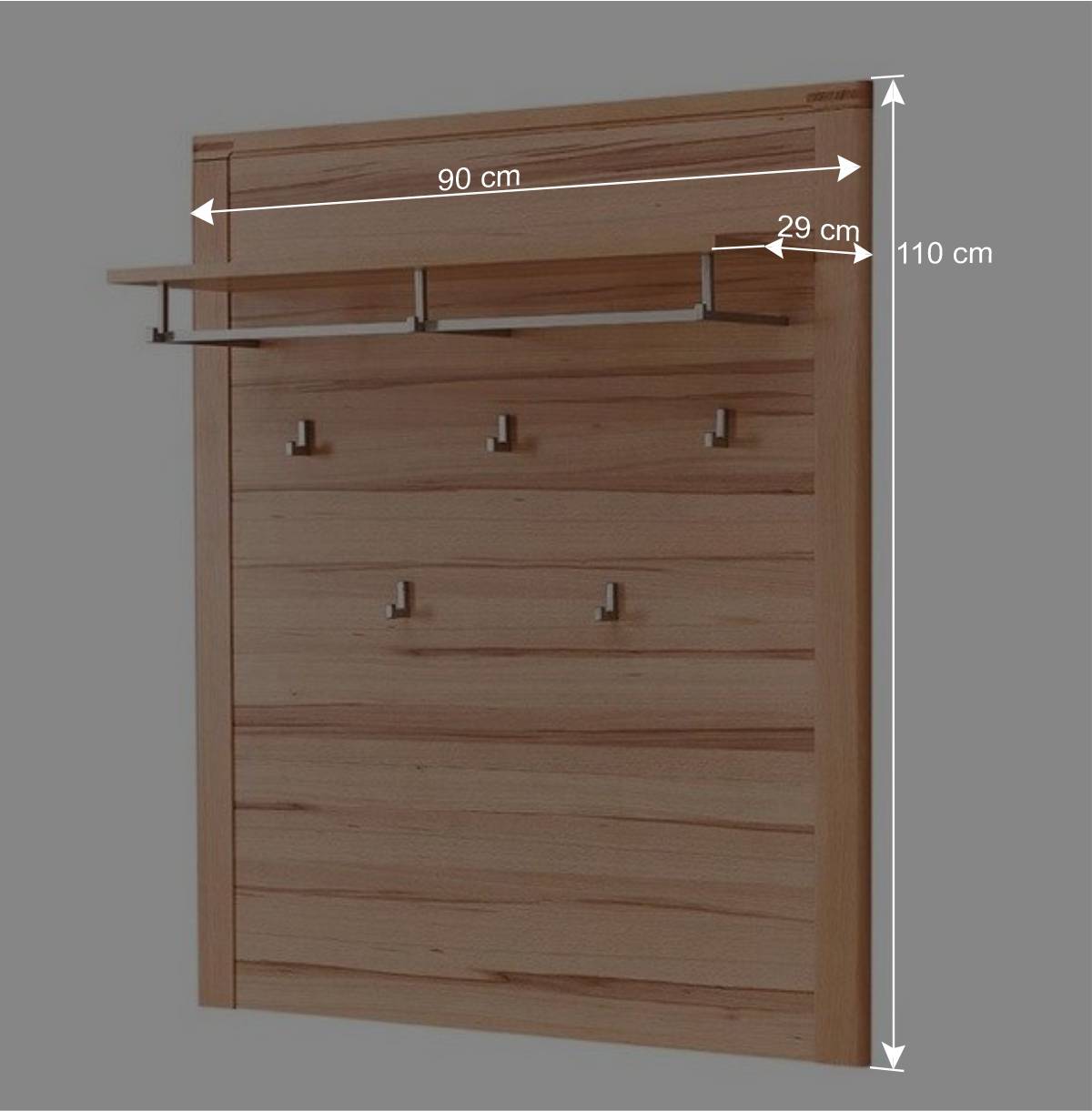 Wandgarderobe - 90x110x29 cm in Kernbuche - Viktorion