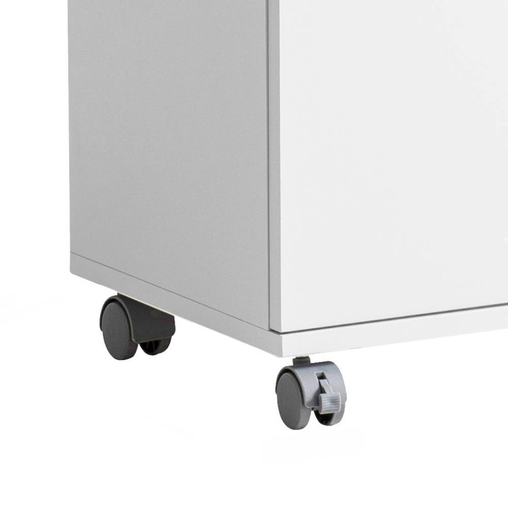 Mattweißer Waschbeckenschrank auf Rollen mit Bremsen für flexible Platzierung – Hectoss